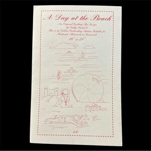 A Day at the Beach Outline Embroidery Pattern